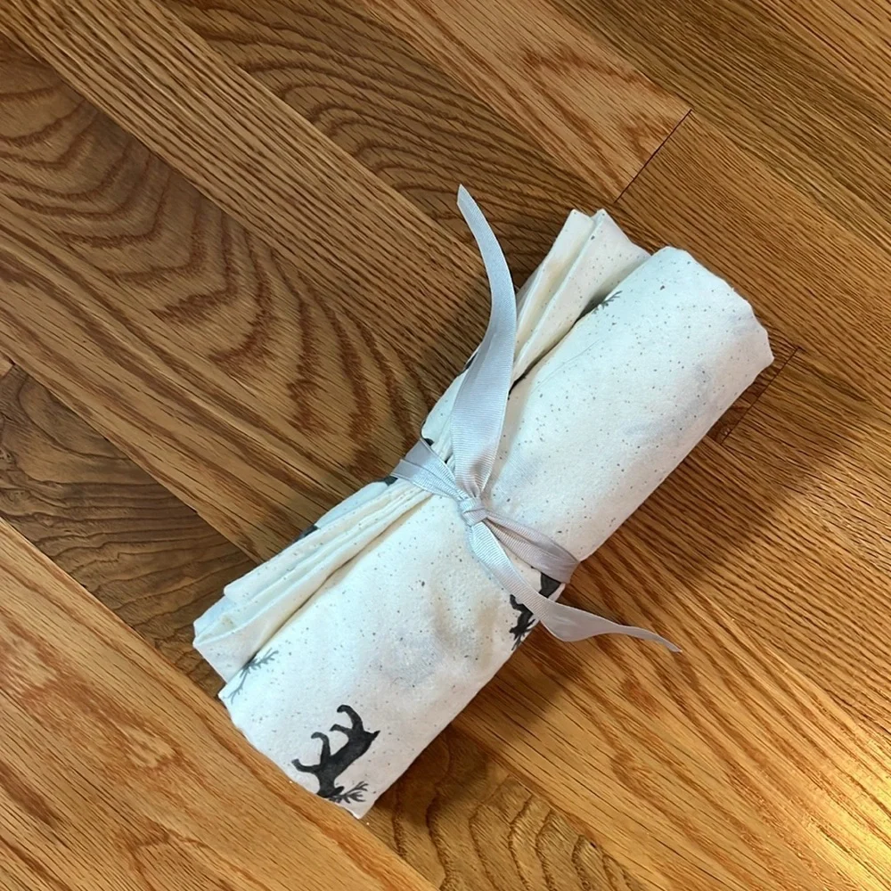 Pottery Barn Organic Cotton Rustic Reindeer Euro Sham NWOT